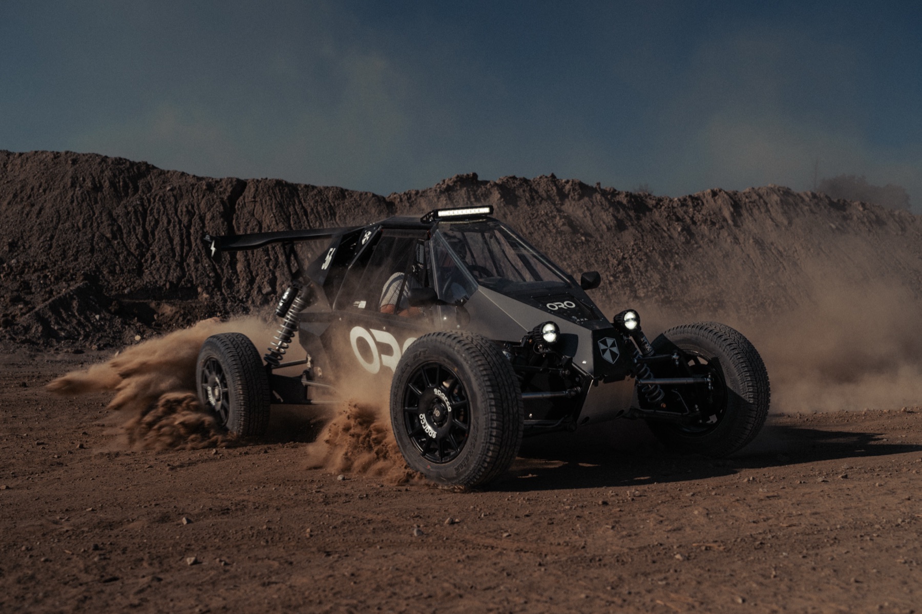 ORO Station buggy sliding through dirt